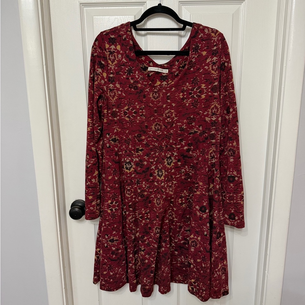 PERUVIAN CONNECTION Persian‎ Swing Dress in subtle floral print large - Picture 2 of 8